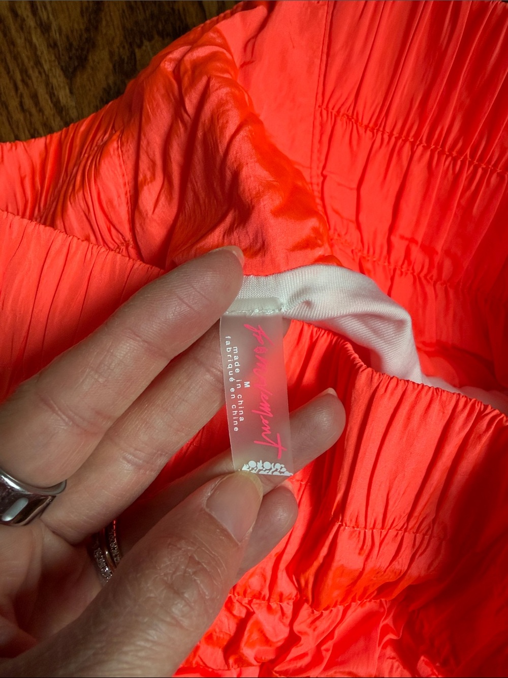Free People Movement Women's High-Waist Neon Coral Athletic Shorts - Picture 2 of 4